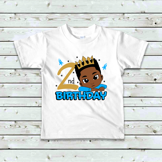African American Second Birthday Boy Toddler Shirt