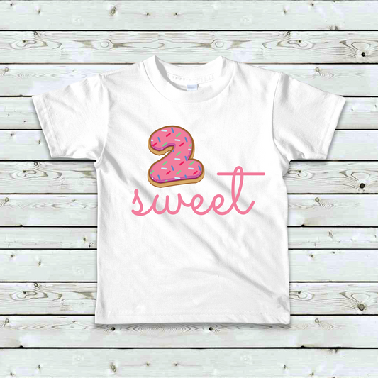 2 Sweet Toddler Girl Birthday Shirt