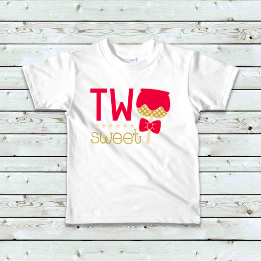 Two Sweet Toddler Girl Birthday Shirt