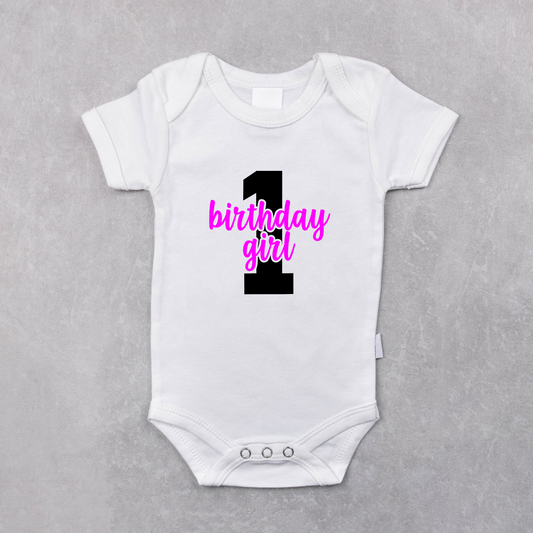 1st Birthday Baby Girl Bodysuit Onesie or Shirt