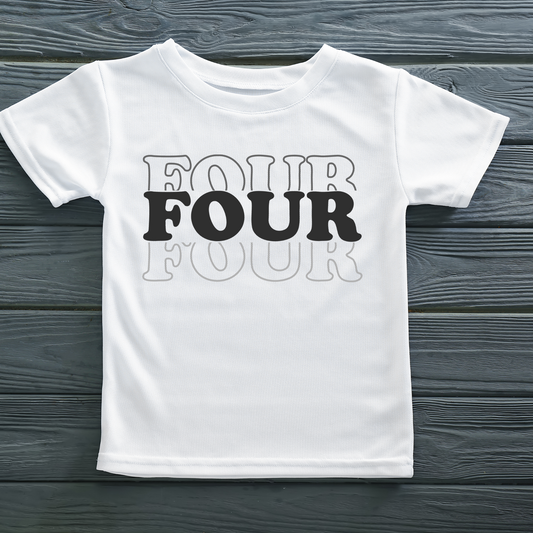 Four Print Toddler Birthday Shirt