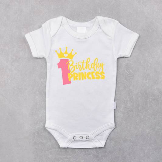 1st Birthday Princess Baby Bodysuit Onesie or Shirt