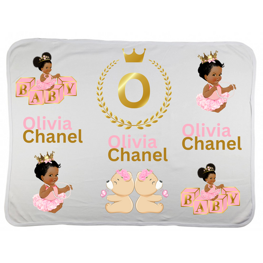Personalized Baby Princess Receiving Blanket