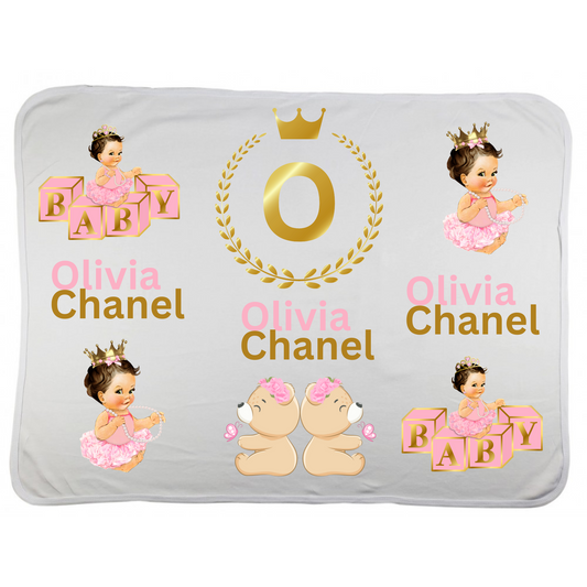 Personalized Baby Princess Receiving Blanket