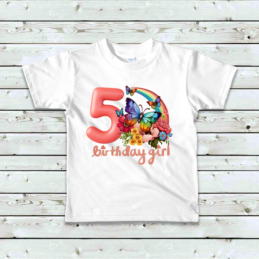 Magical Butterfly Birthday Shirt - 5th Birthday