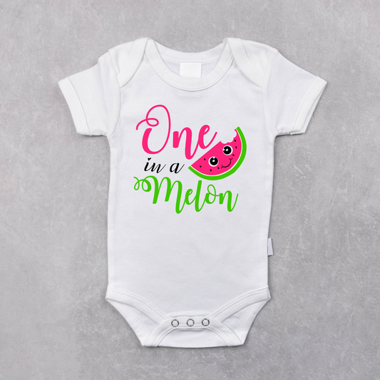One In A Melon First Birthday Baby Bodysuit Onesie or Shirt