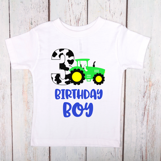 Farm Themed 3rd Birthday Boy Toddler Shirt