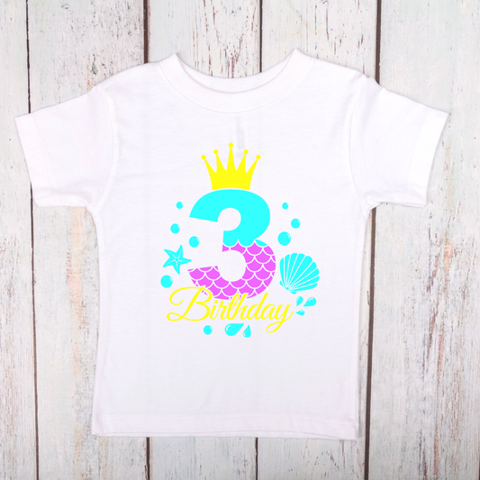 3rd Mermaid Toddler Birthday Shirt